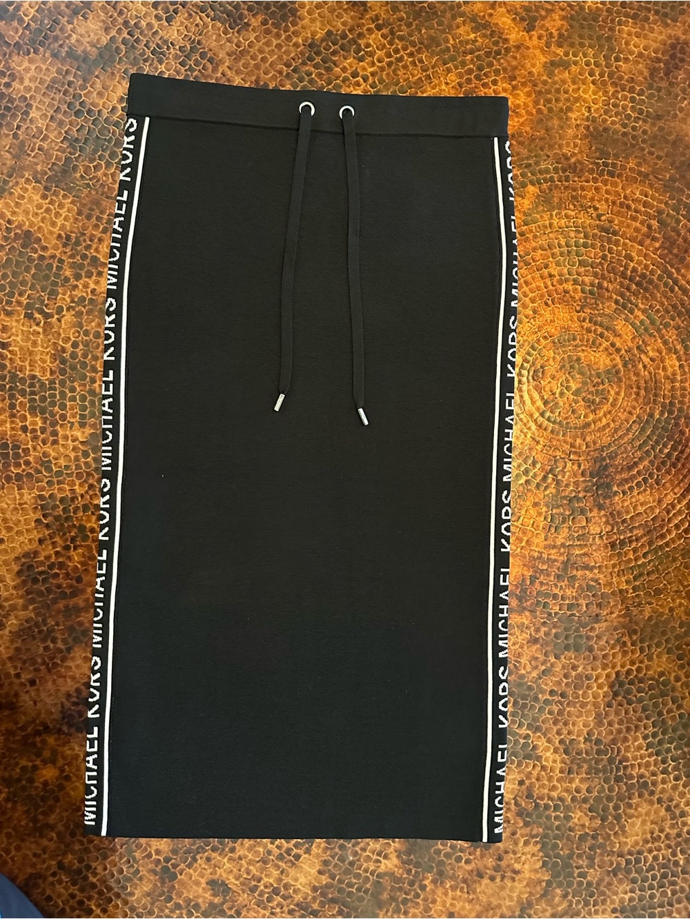 Michael Kors Black and White Patterned Knit Skirt